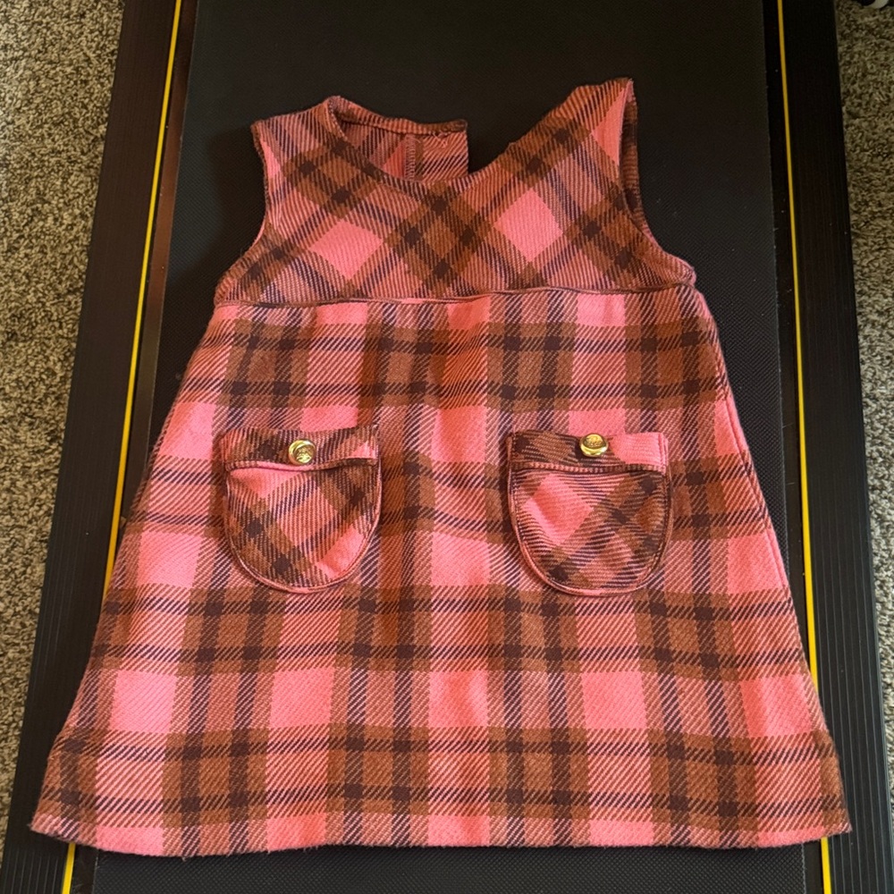 The Beaufort Bonnet Company Pink and Brown Plaid Dress